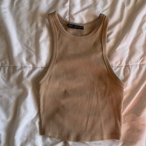 Trendy Beige Zara Tank